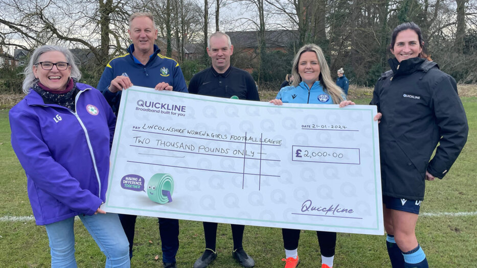 Quickline announced as new primary sponsor for Lincolnshire Women and Girls’ Football League Hero Asset