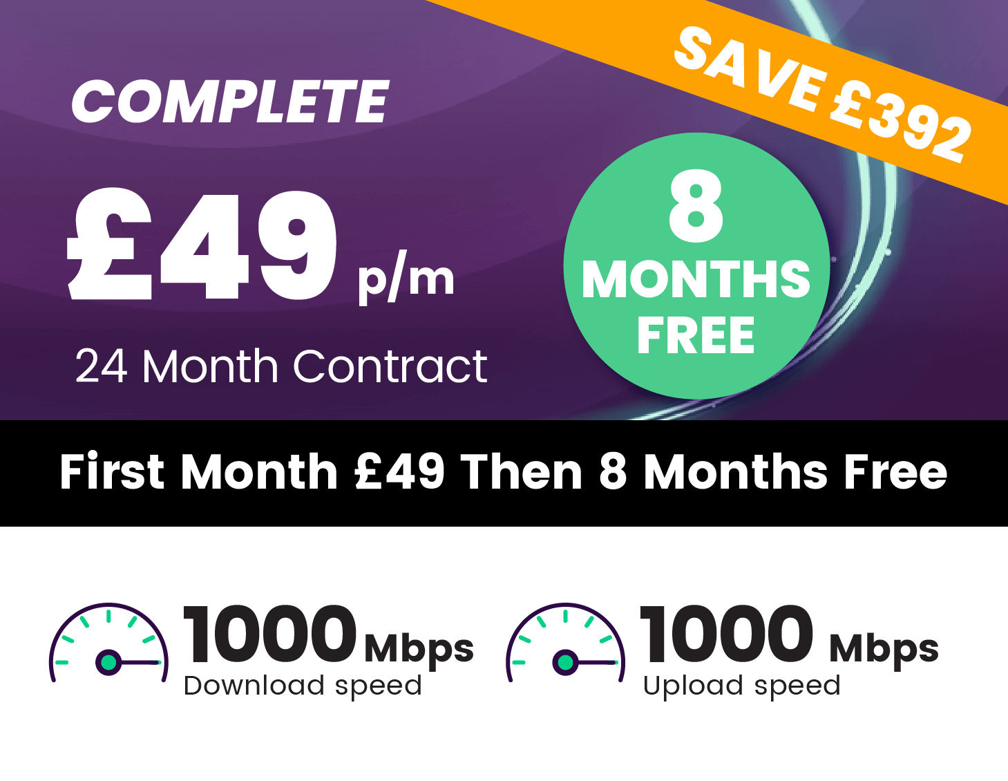 1000Mbps Fibre Broadband