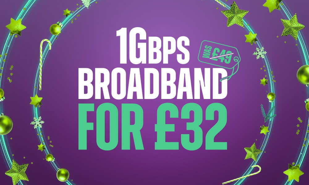 Christmas December 2025 Broadband Deals 1Gbps for £32 Version Mobile Asset